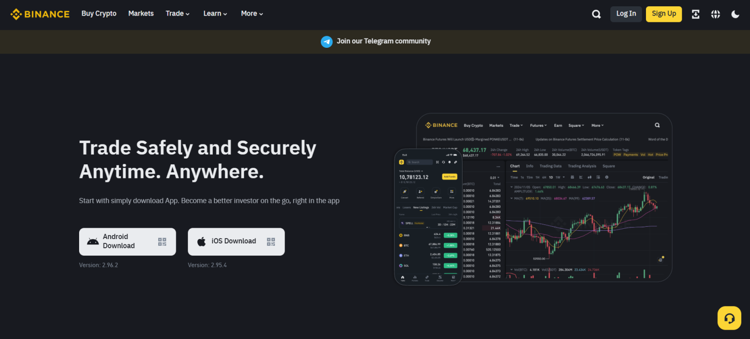 الصفحة الرئيسية في موقع Binance شراء عملات رقمية بالفيزا