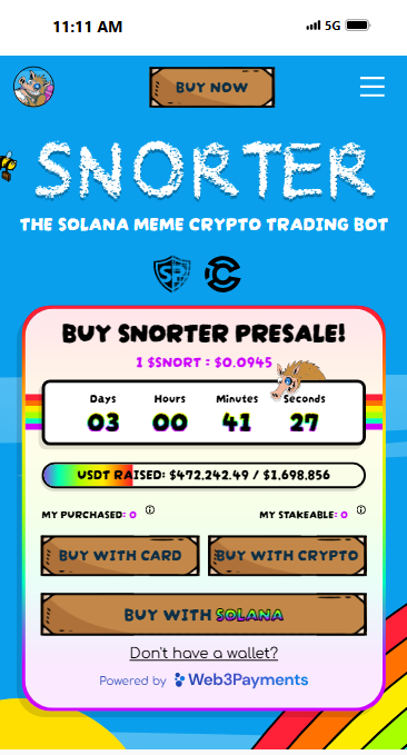 Snorter Bot - أقوى بوت تداول لعملات الميم على شبكة سولانا