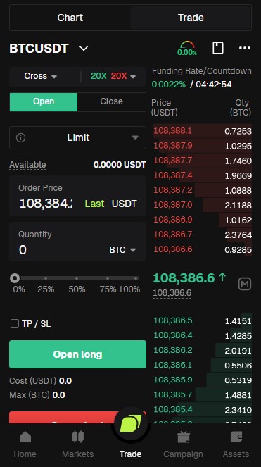 العقود الآجلة في Bitunix