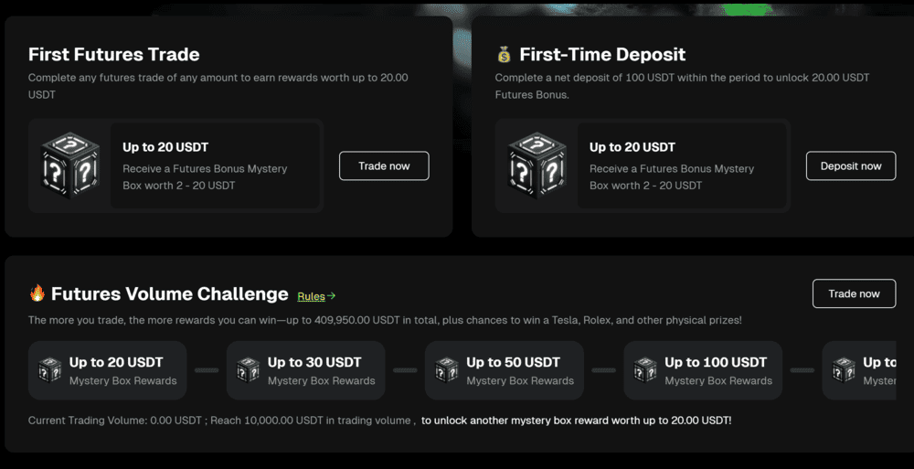 مركز المهام والمكافآت في Bitunix