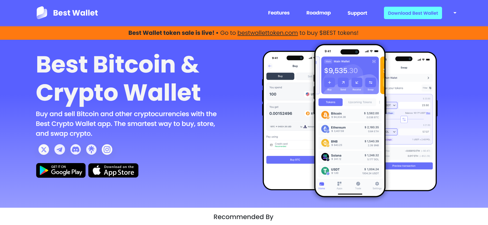 واجهة موقع محفظة Best Wallet