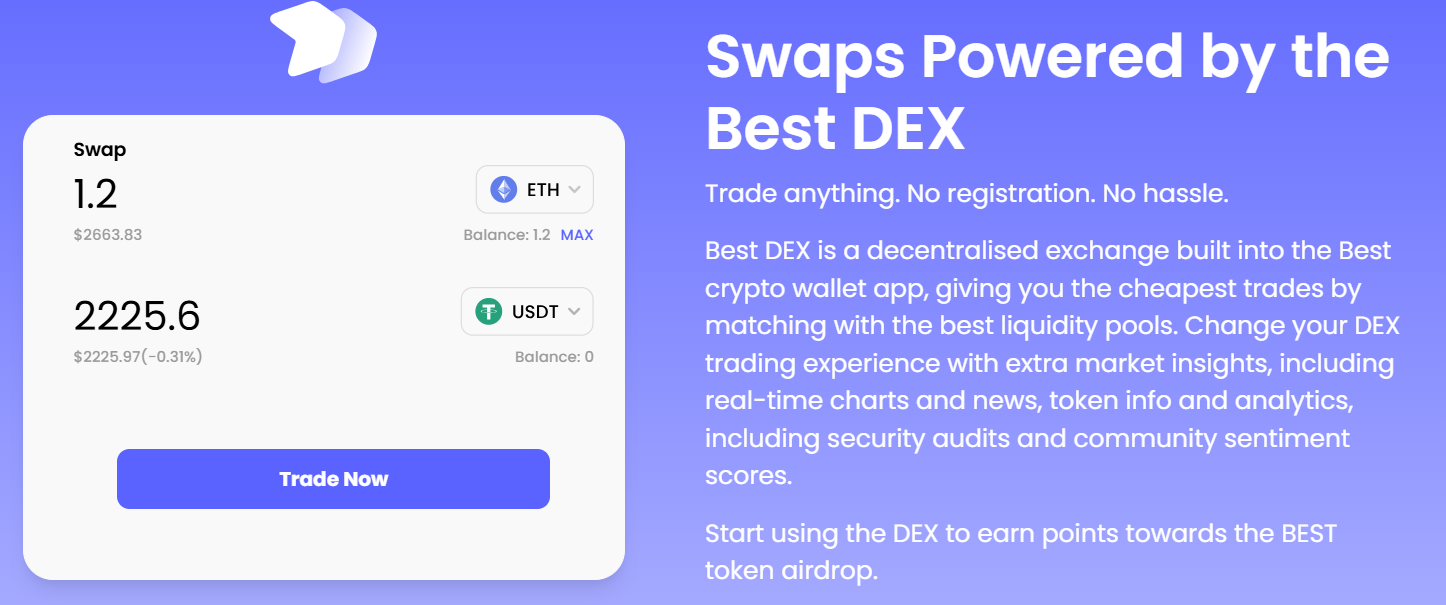 خطوة استبدال عملة إيثيريوم بعملة بيبي (Pepe) باستخدام محفظة Best Wallet