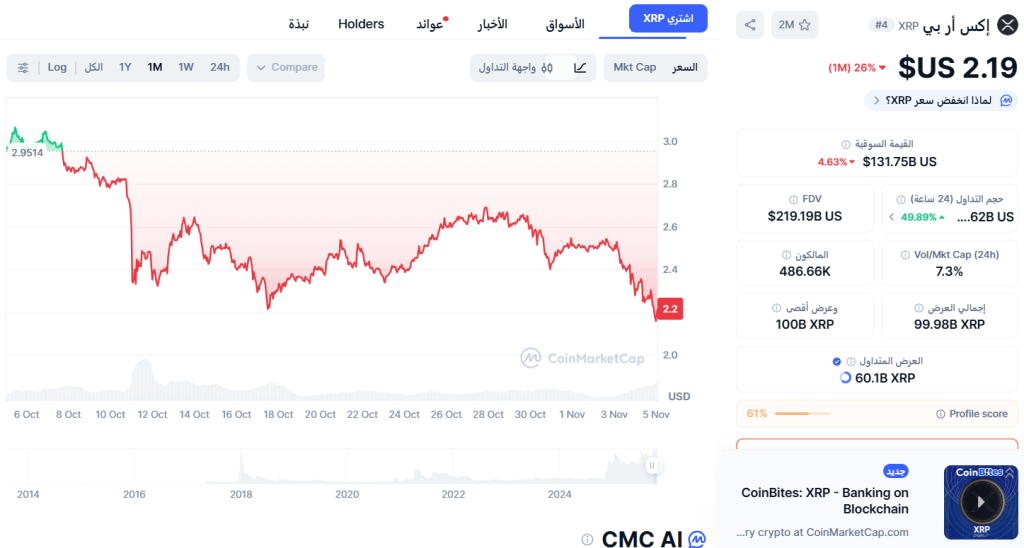 مخطط تطور سعر الريبل
