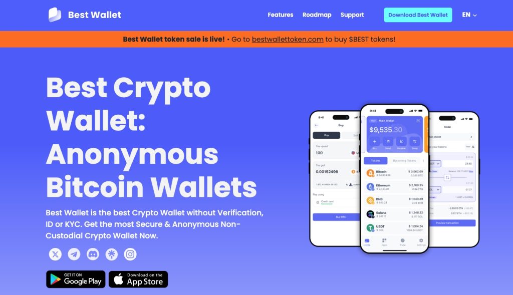 best wallet интерфейс - една от най-добрите крипто борси за анонимна търговия с крипто