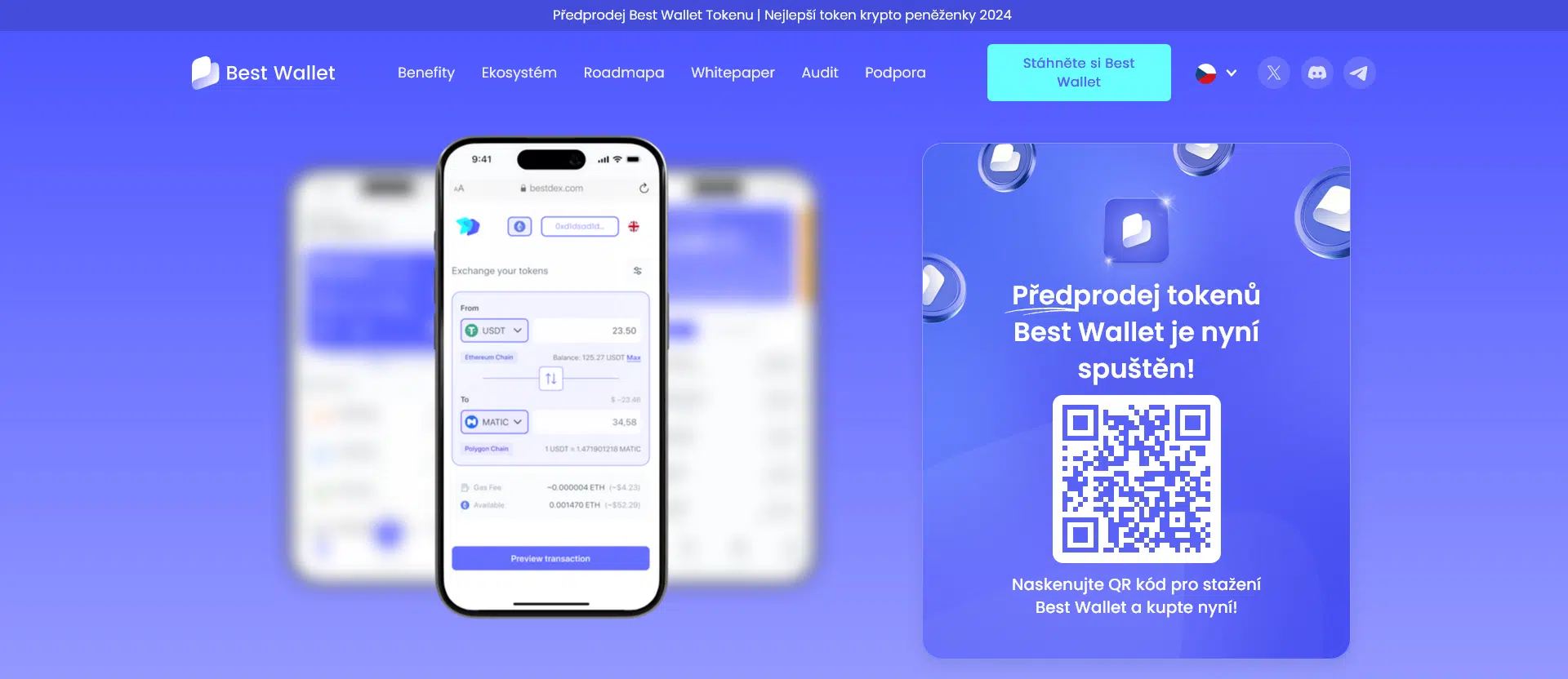 Kryptopeněženka a platforma Best Wallet