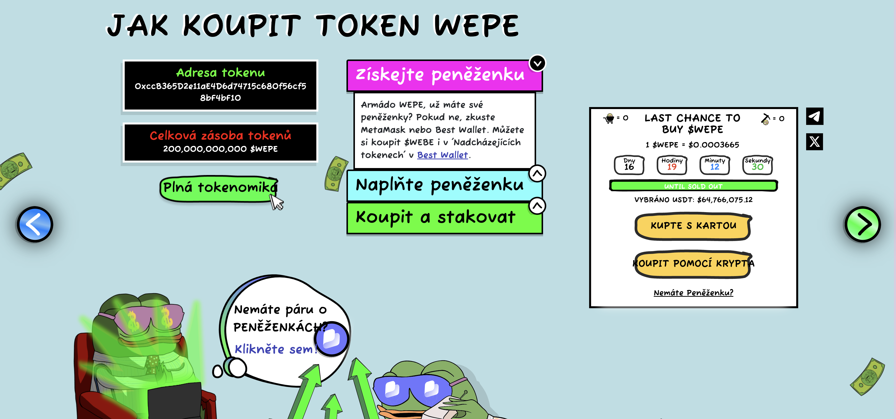 Jak koupit token $WEPE