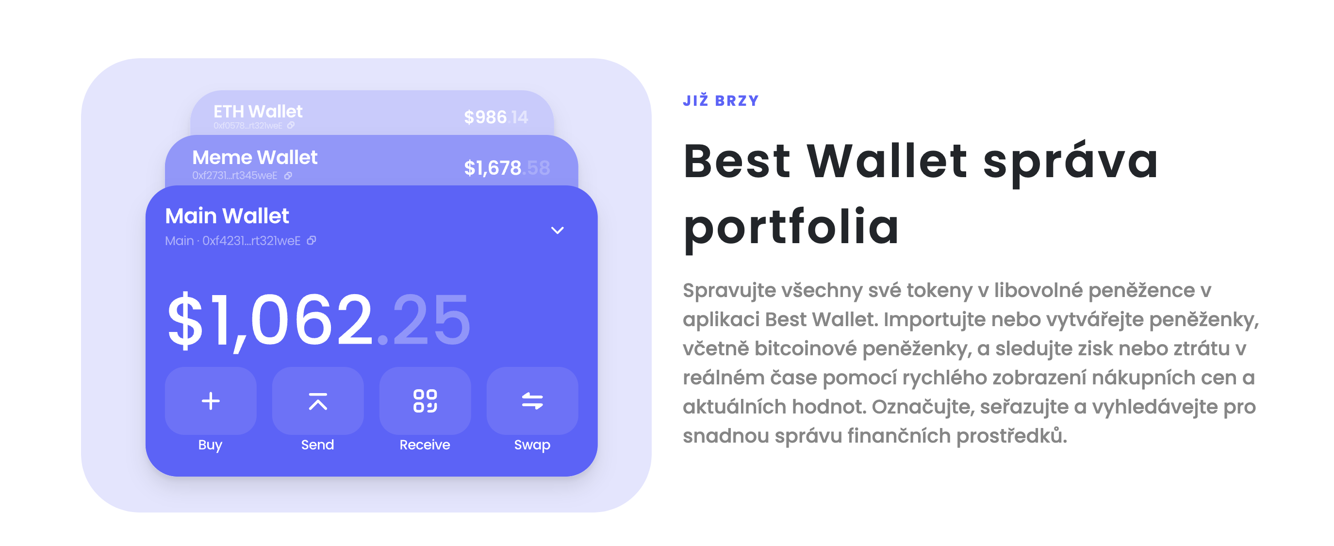 Možnosti BestWallet portfolia