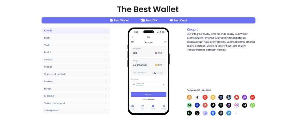Možnosti a platforma Best Wallet
