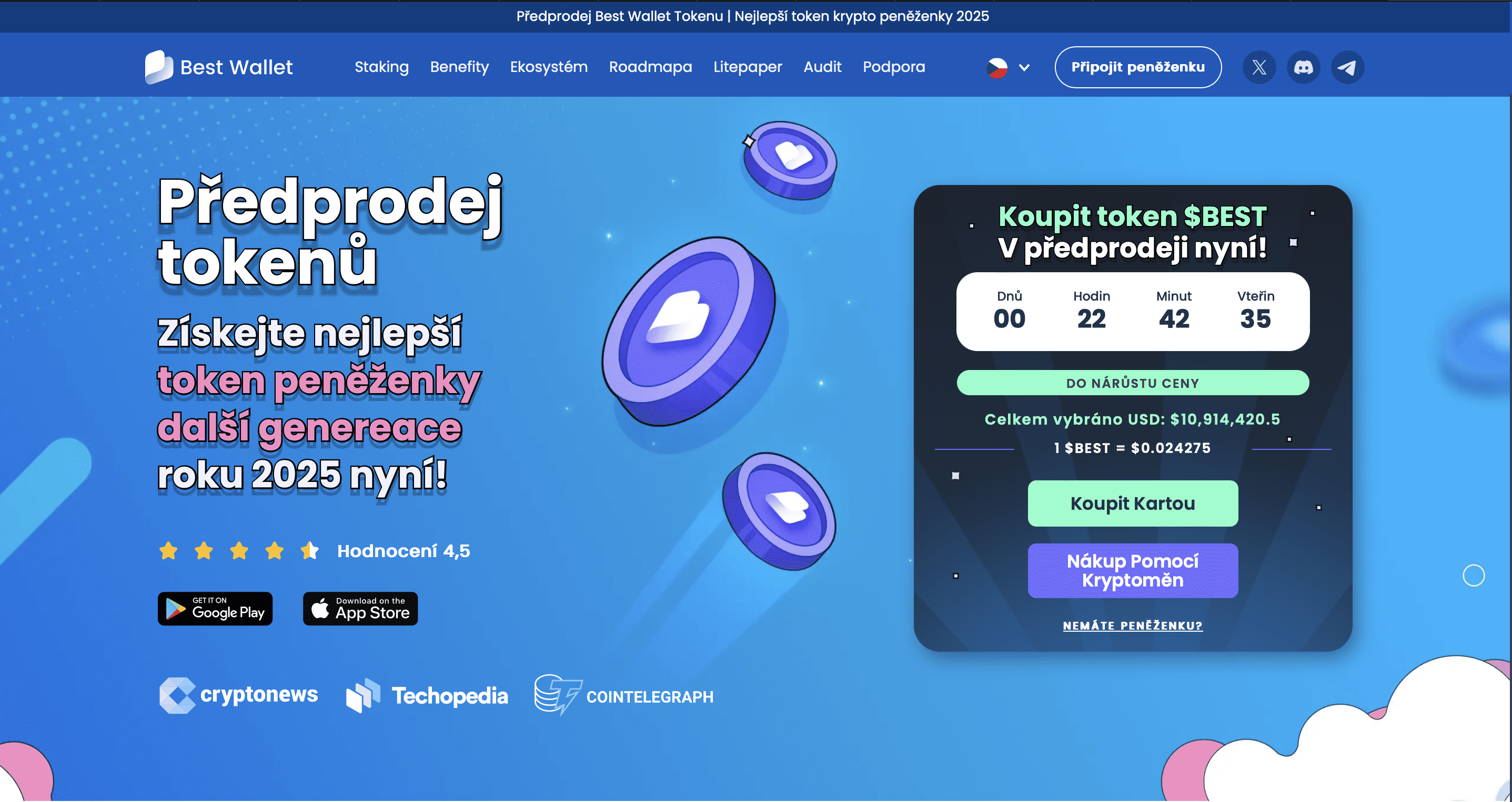 Best Wallet Token nové ethereum ICO