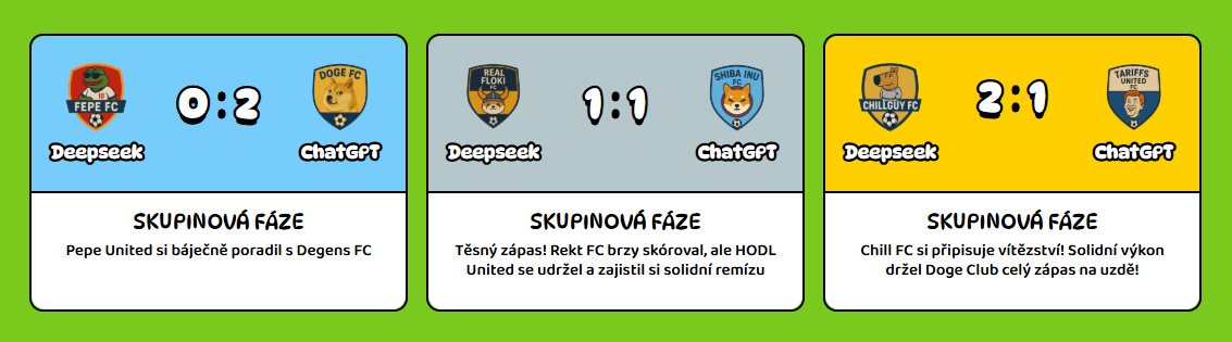 Fotbalové zápasy generované pomocí AI.
