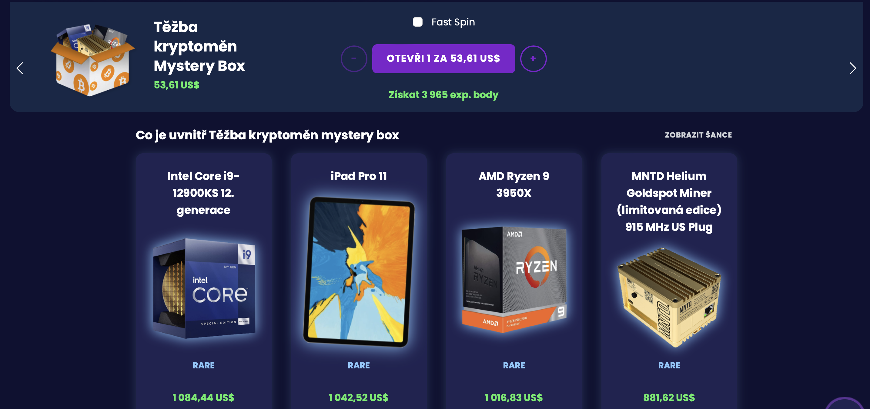 mystery box Těžba kryptoměn na Jemlit