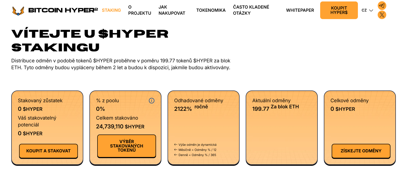 Staking projektu Bitcoin Hyper