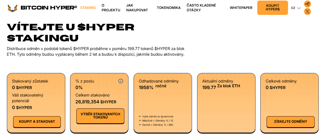 Staking tokenu $HYPER.