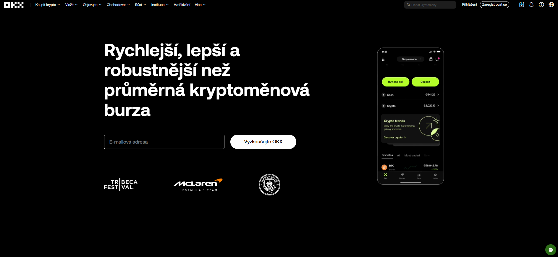 Oficiální webové stránky burzy OKX