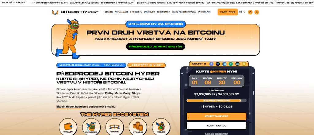 Oficiální webové stránky projektu Bitcoin Hyper