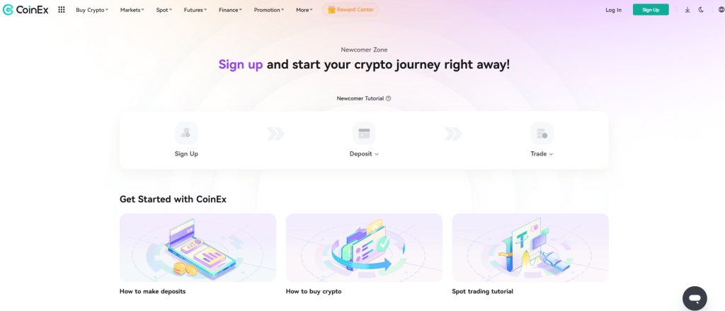 Oficiální web burzy CoinEX