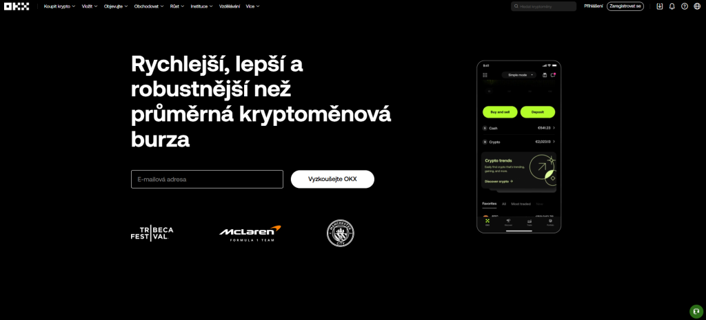 Oficiální web burzy OKX
