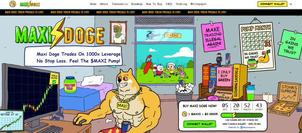 Oficiální web projektu Maxi Doge