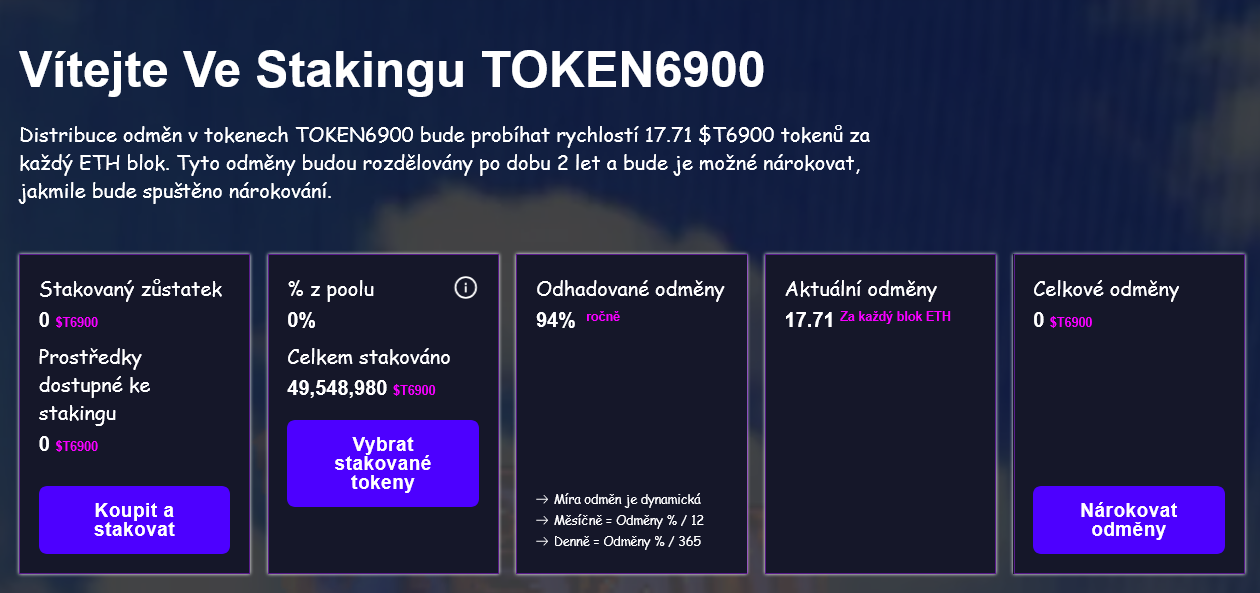 staking tokenu 6900