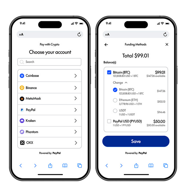 rozhraní pay with crypto na paypal