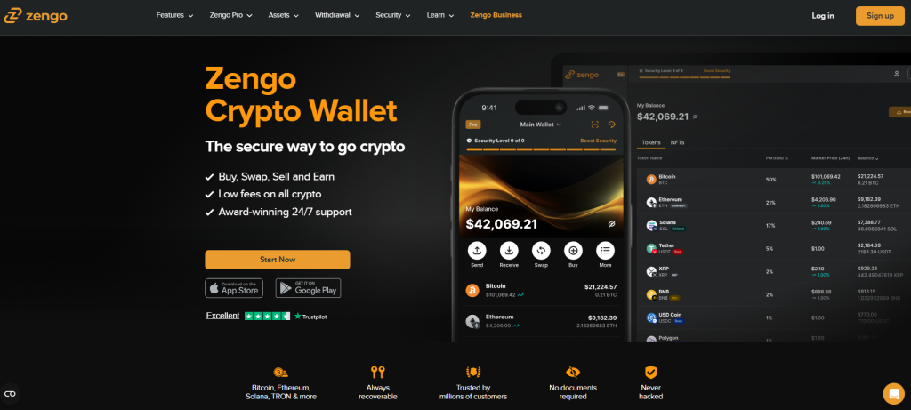 Mobilní krypto peněženka Zengo