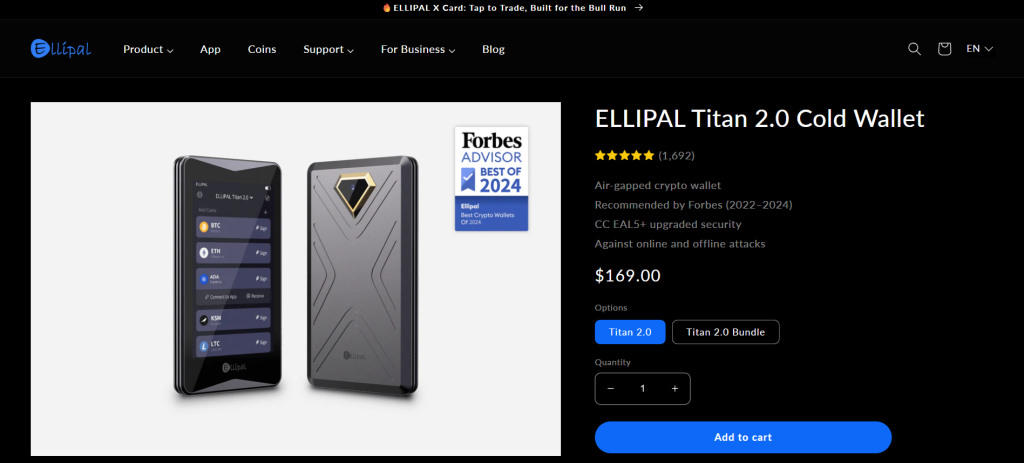Mobilní krypto peněženka Ellipal Titan