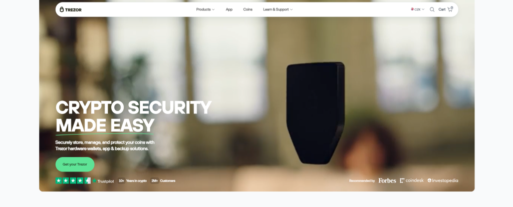 Oficiální web krypto peněženky Trezor