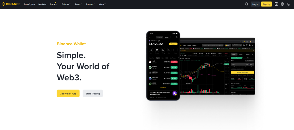 Webové stránky Binance Wallet
