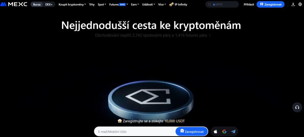Burza MEXC - Jak koupit dogecoin