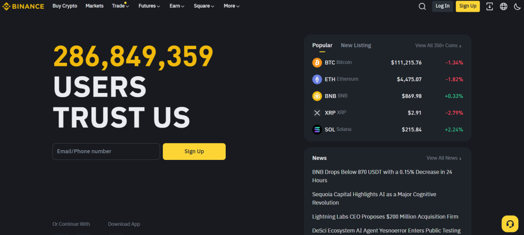 Burza Binance - jak koupit dogecoin
