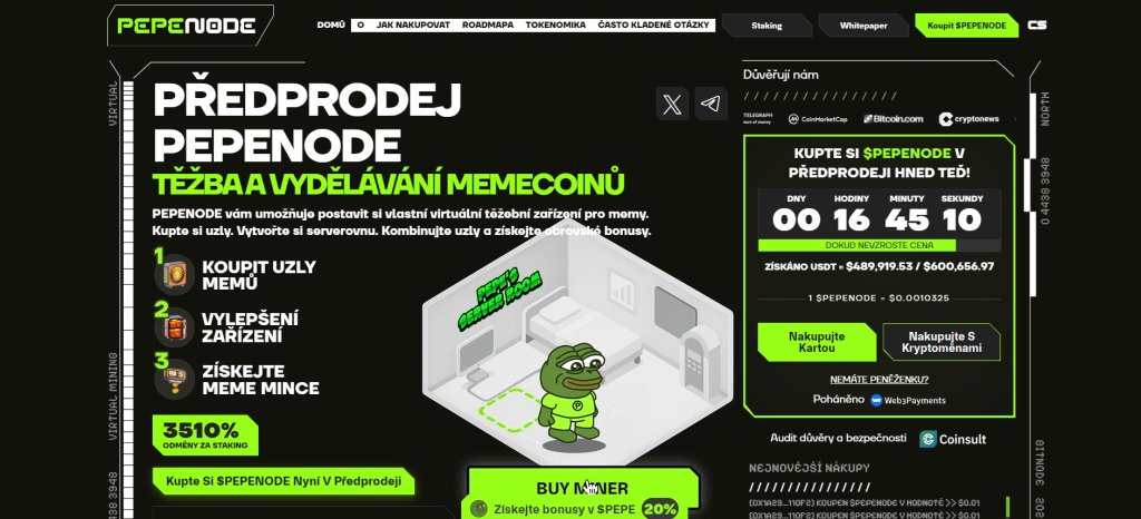Úvodní stránka webu pepenode - jak koupit pepenode