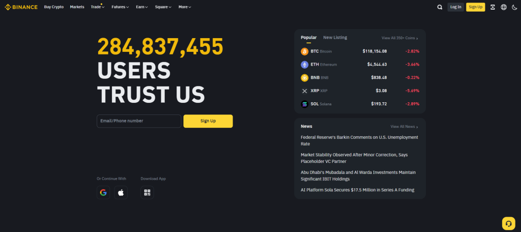 Jak koupit kryptoměu - Stránky burzy Binance