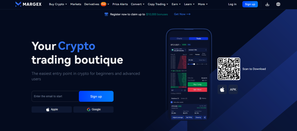 Solana peněženka Margex Wallet a její prostředí burzy Margex