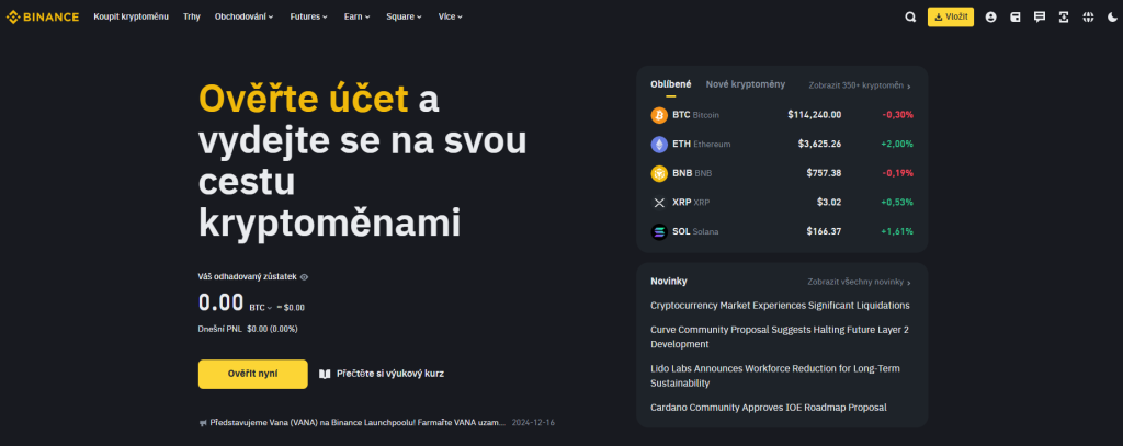 Krypto burza Binance