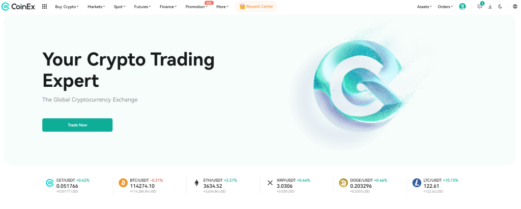 CoinEx homepage
