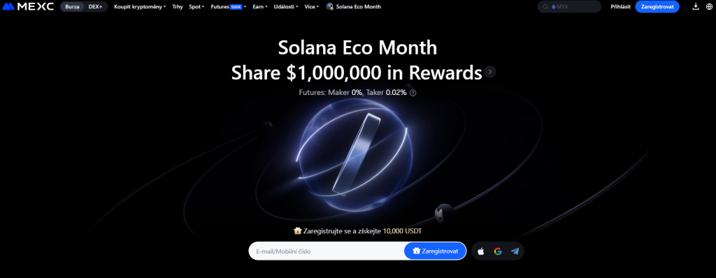 MEXC homepage