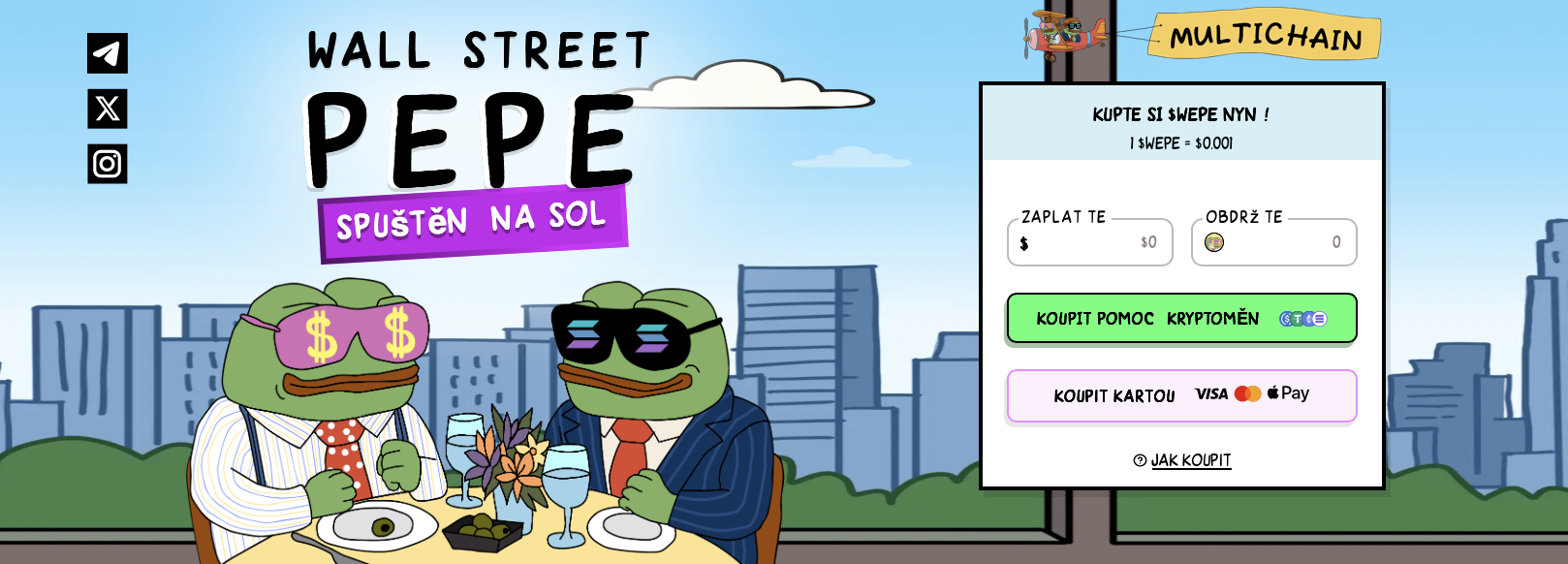 Wall Street Pepe - Solana meme coiny