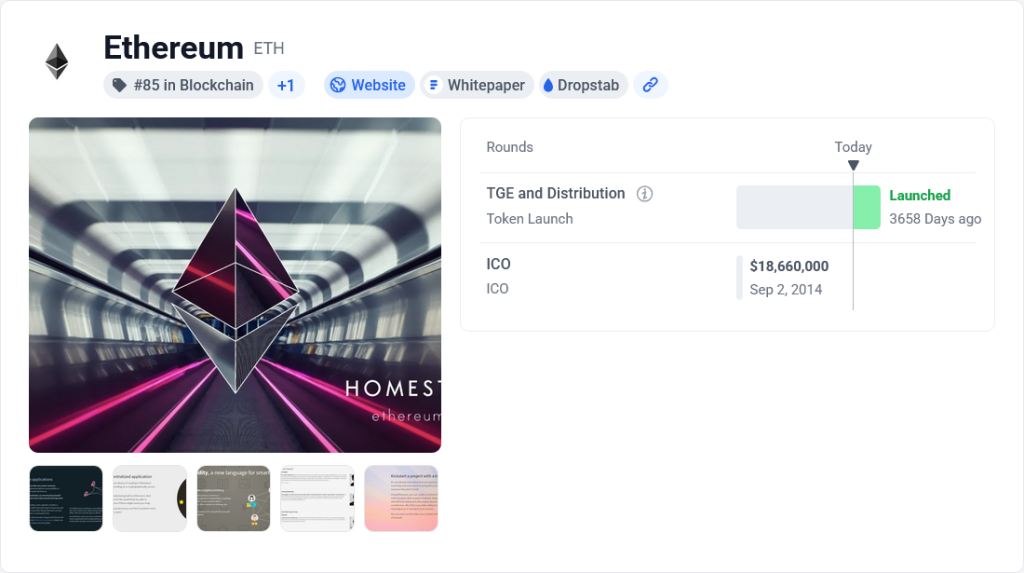 ethereum ico a podrobné informace