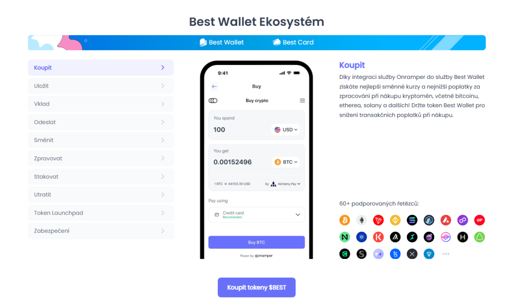 Best Wallet ekosystém - nejlepší aplikace na kryptoměny