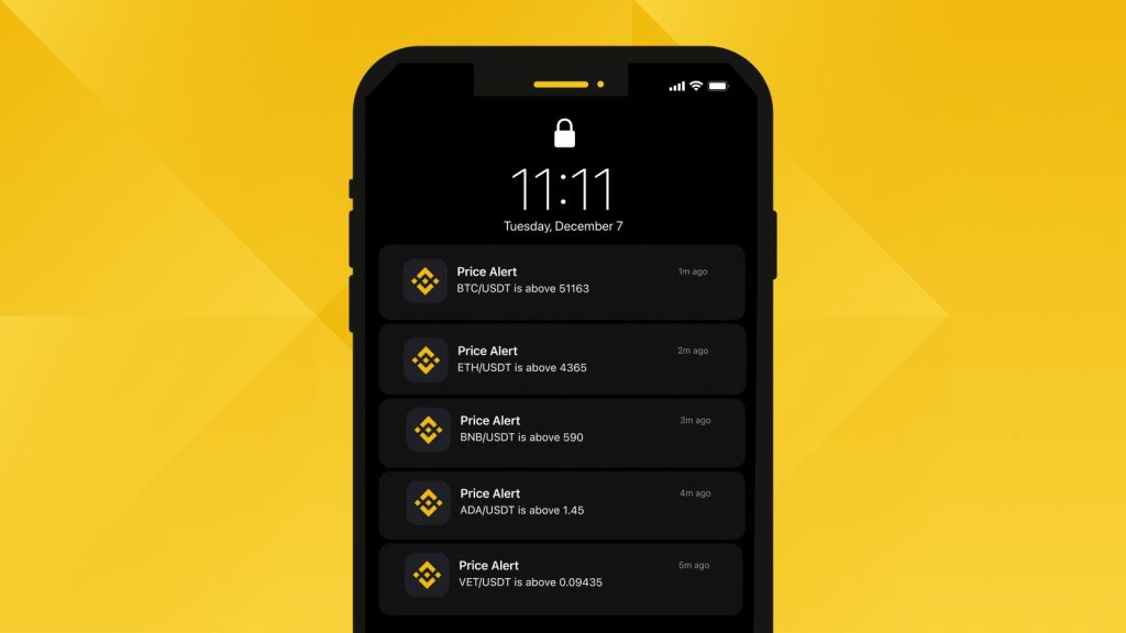 Nejlepší aplikace na kryptoměny Binance a její notifikace v reálném čase na cenu kryptoměn.