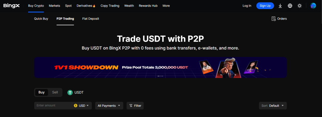 P2P modul na BingX