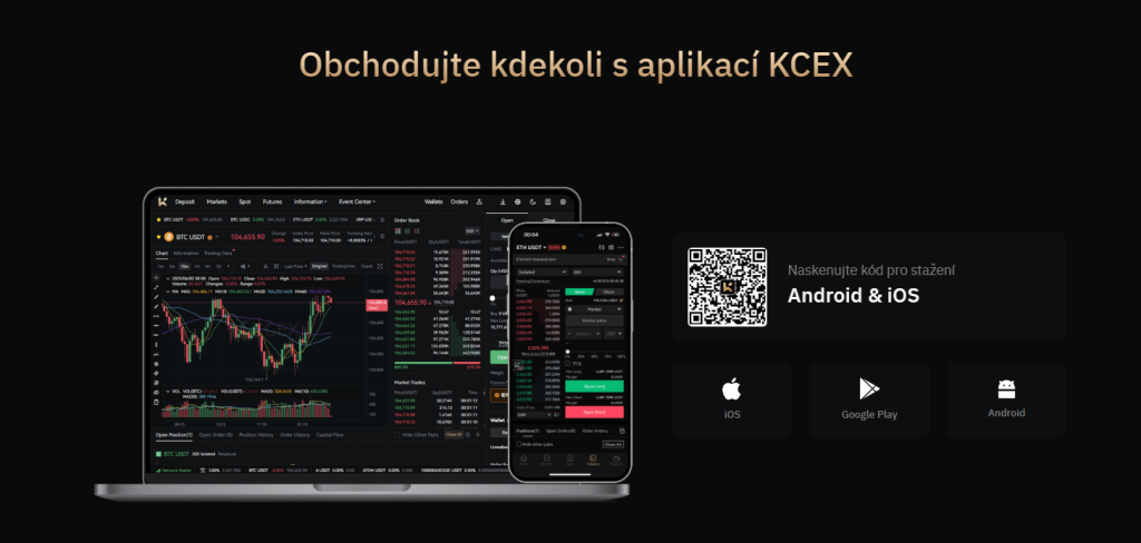 Aplikace na kryptoměny KCEX