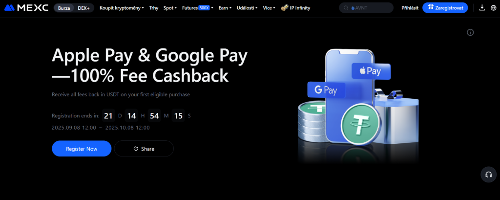 MEXC burza a nová akce na cashback