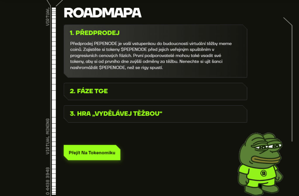 Roadmapa PEPENODE - nejlepší altcoiny