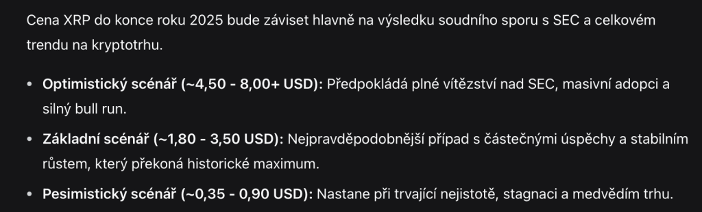 Cenová predikce XRP - DeepSeek