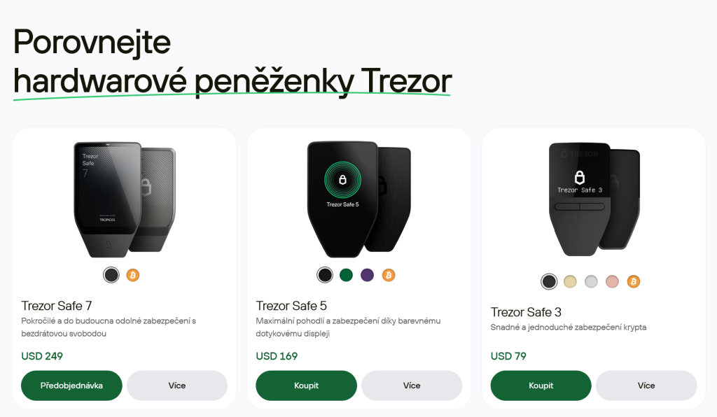 trezor peněženky pro bitcoin a kryptoměny