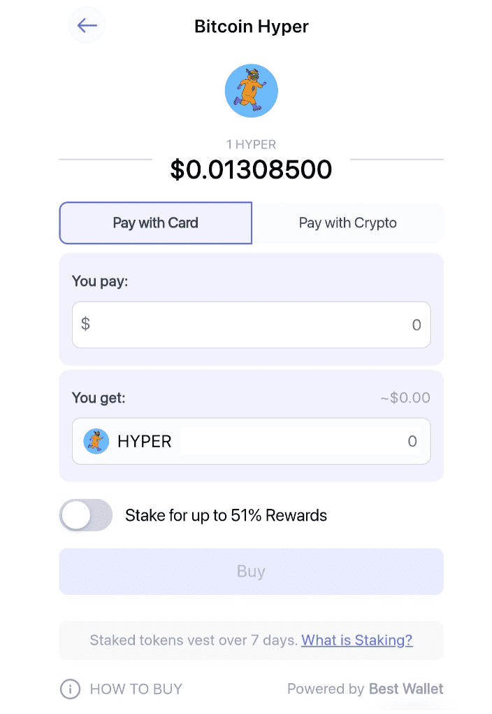Nákup tokenu $HYPER