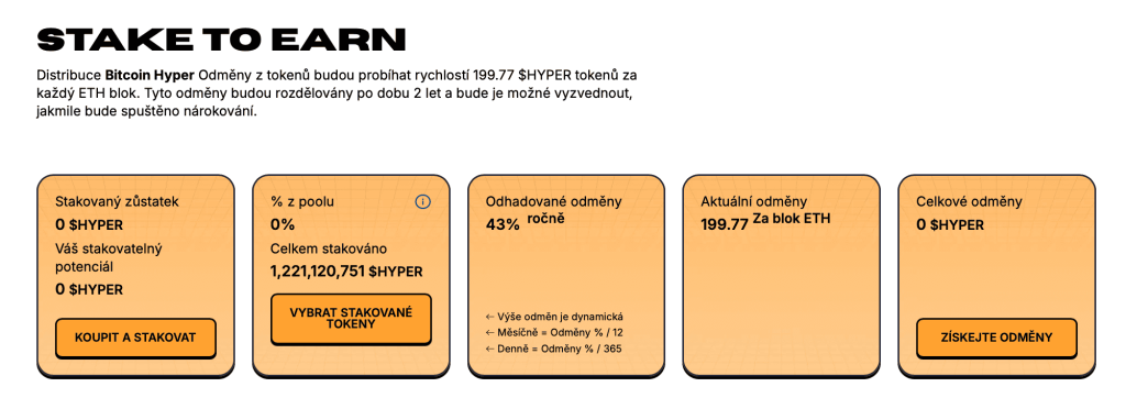 Staking tokenu $HYPER