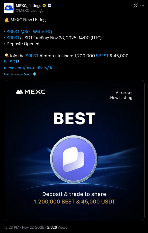 X mexc listing best wallet tokenu
