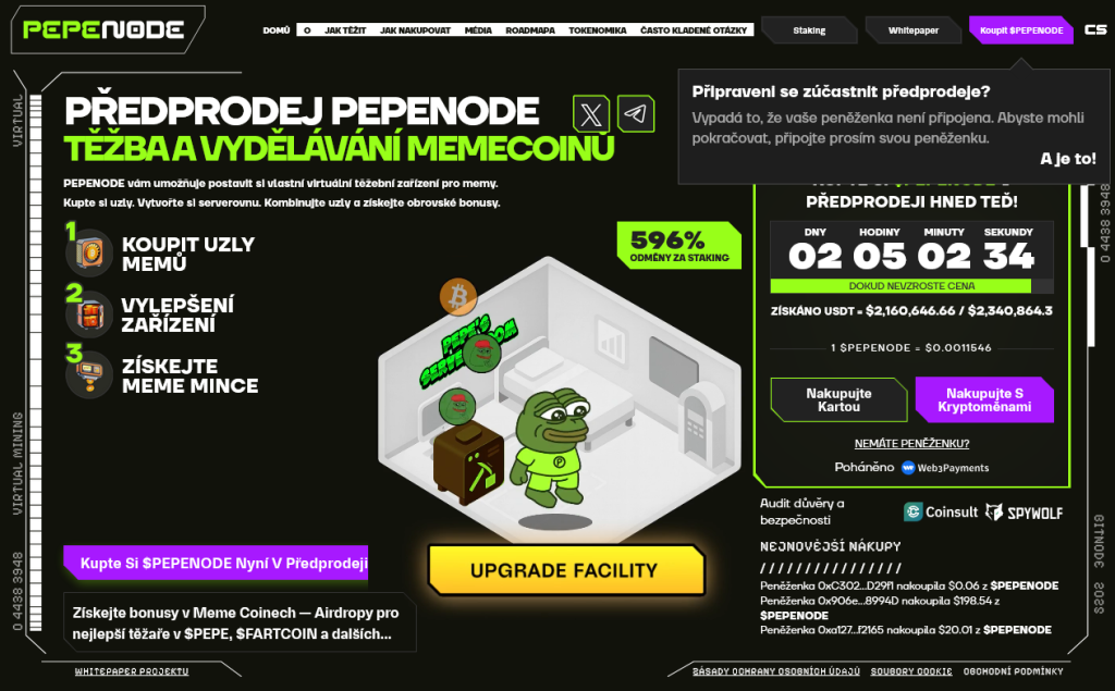pepenode virtuální těžba kryptoměn